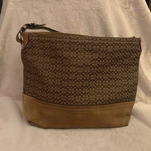 Coach bucket bag tan with mini C’s & suede bottom